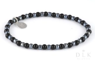 Bracelet “Subtle onyx with hematite”
