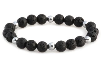 Bracelet “Lava with hematite 8 mm”