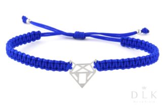 A string bracelet “Blue macrame with a fox”