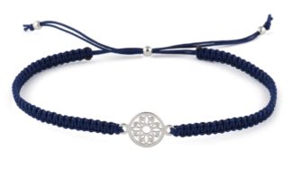 A string bracelet “Navy blue macrame with a rosette”