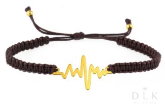 “Brown macrame with life line” cord bracelet