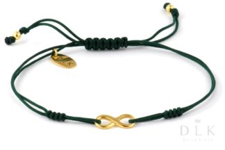 Bracelet “Green string with infinity”
