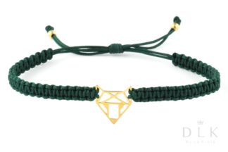 A string bracelet “Green macrame with a fox”