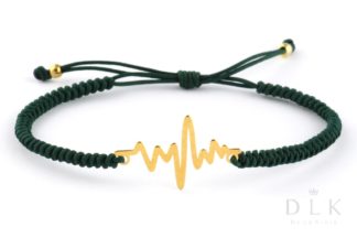 String bracelet “Green macrame with line of life”