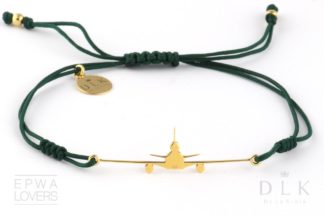 Bracelet “Green string with golden MD-11”