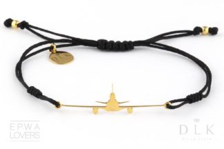 Bracelet “Black string with golden MD-11”