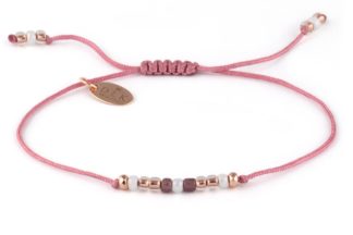 Bracelet “Powder pink beads with hematite on a string”