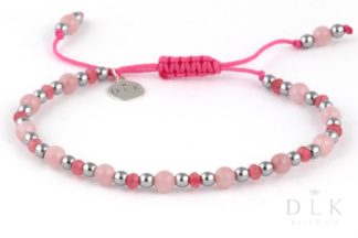 Bracelet “Pink jade with hematite on a string”