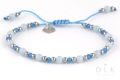 Bracelet “Blue jade with hematite on a string”