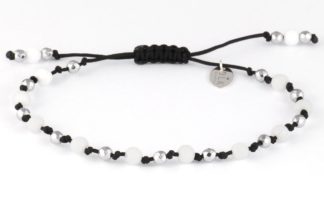 Bracelet “Jade with hematite on a black string”