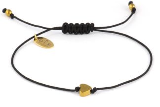 Bracelet “Golden hematite heart on a black string”