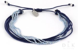 Bracelet “Navy blue strings with a blue chain”