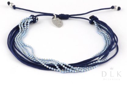 Bracelet “Navy blue strings with a blue chain”