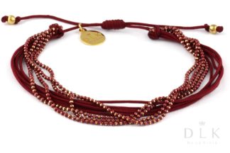 Bracelet “Burgundy strings with a chain”