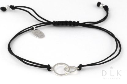 Bracelet “Black string with silver circles”