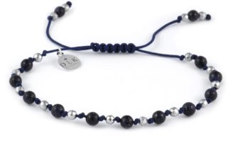 Bracelet “Night of Cairo with hematite on a navy blue string”