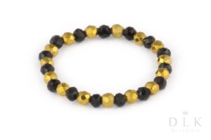 Pierścionek elastyczny ze spineli i złotych hematytów