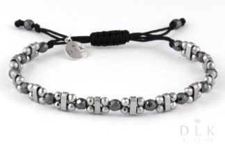 Bracelet “Hematites on a black string”