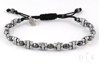Bracelet “Hematites on a black string”