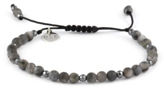 Bracelet “Labradorite with hematite on a string”