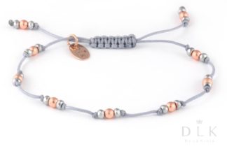 Bracelet “Pink hematites on a gray string”