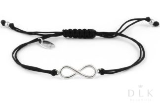 Bracelet “Black string with silver infinity”