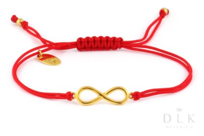 Bracelet “Red string with golden infinity”