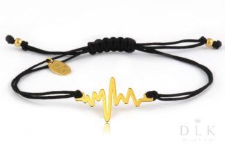 Bracelet “Black string with golden life line”