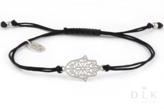 Bracelet “Chamsa Black string with silver hand of Fatima”