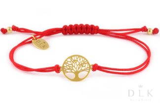 Bracelet “Red string with a golden Tree of Life”