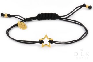Bracelet “Black string with a golden star”