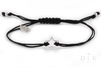 Bracelet “Black string with a silver star”