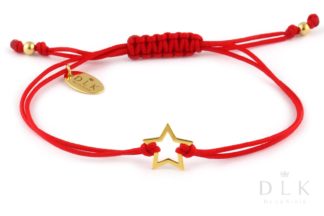 Bracelet “Red string with a gold star”