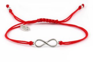 Bracelet “Red string with silver infinity”