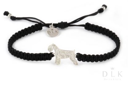 Bracelet with schnauzer silver on a black macrame