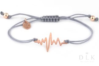 Bracelet “Gray string with a line of life in Rose Gold color”