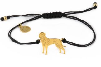 Bracelet with tosa golden on a black string