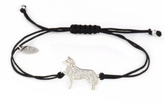 Bracelet with husky silver on a black string