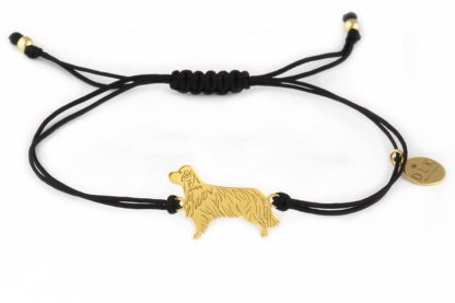 Bracelet with golden retriever golden on a black string