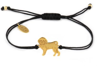 Bracelet wit maltese golden on a black string