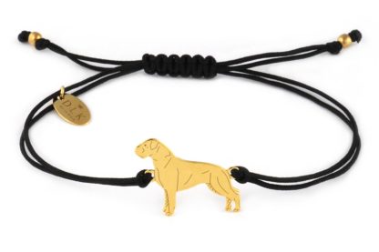 Bracelet with boxer golden on a black string