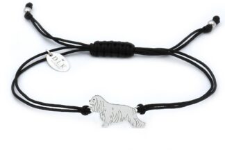 Bracelet with cavalier silver on a black string