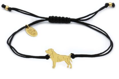 Bracelet with stafford golden on a black string