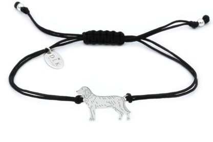 Bracelet with Bavarian Mountain Hound silver on a black string