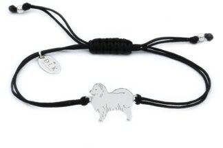 Bracelet with samoyed silver on a black string