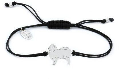 Bracelet with samoyed silver on a black string
