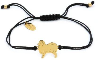 Bracelet with samoyed golden on a black string