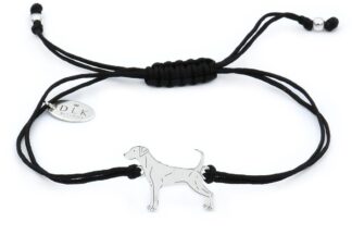 Bracelet with doberman silver on a black string