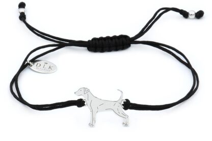 Bracelet with doberman silver on a black string