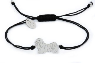 Bracelet with havanese silver on a black string